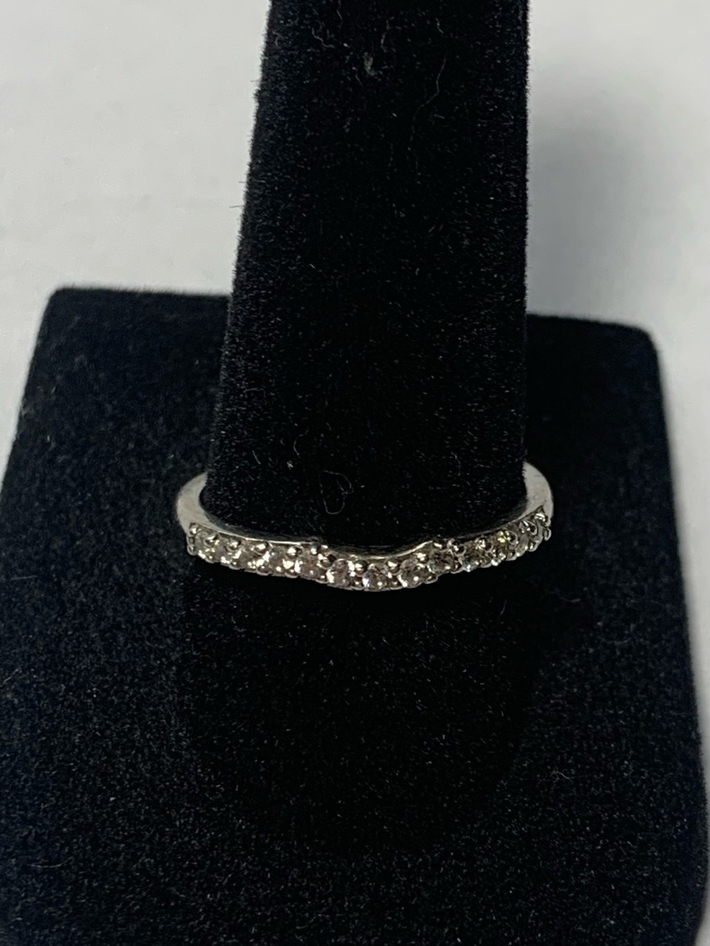 Sparkling Silver Pavé Band Ring - White CZ Stones